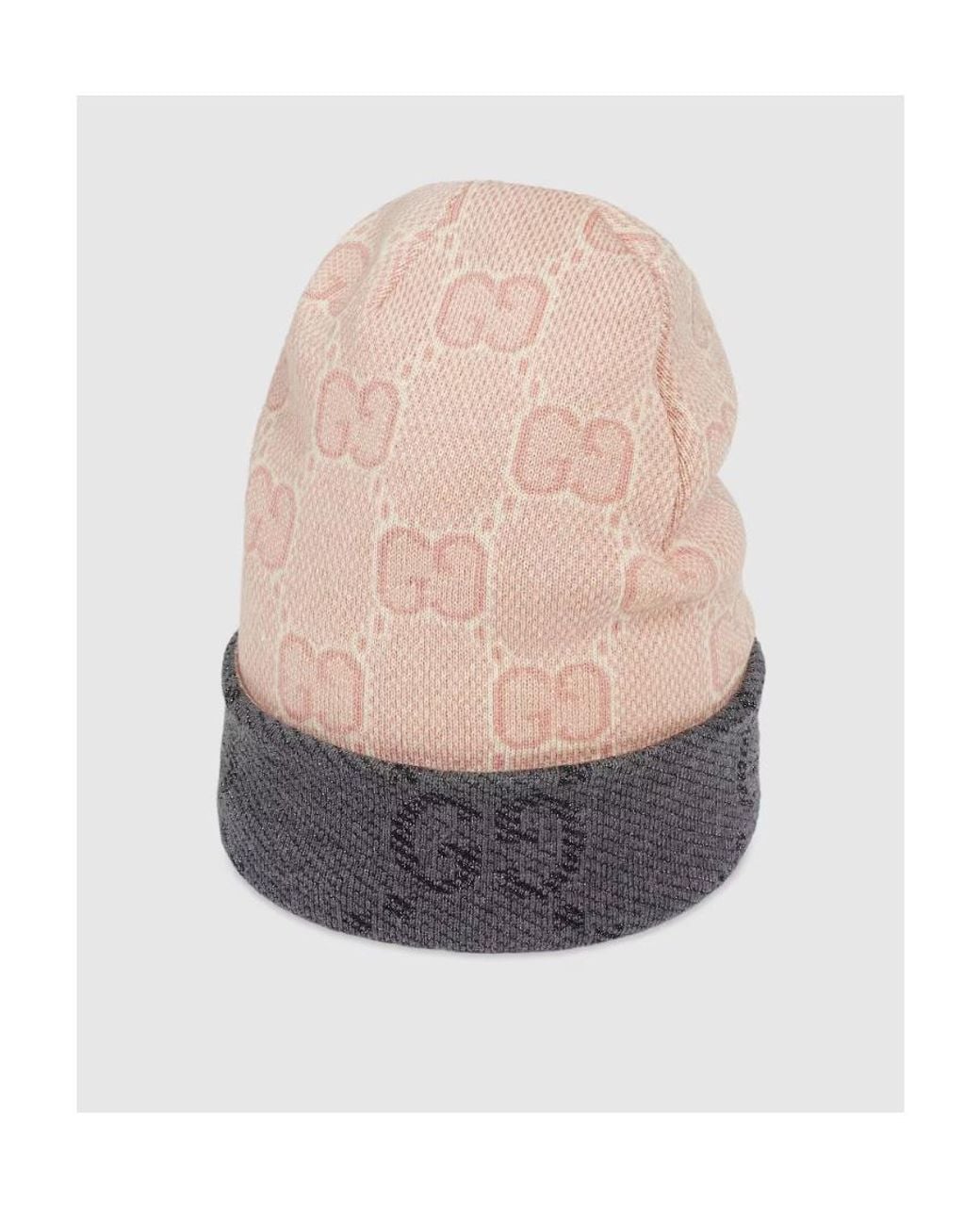 Gucci Gray Reversible Gg Beanie
