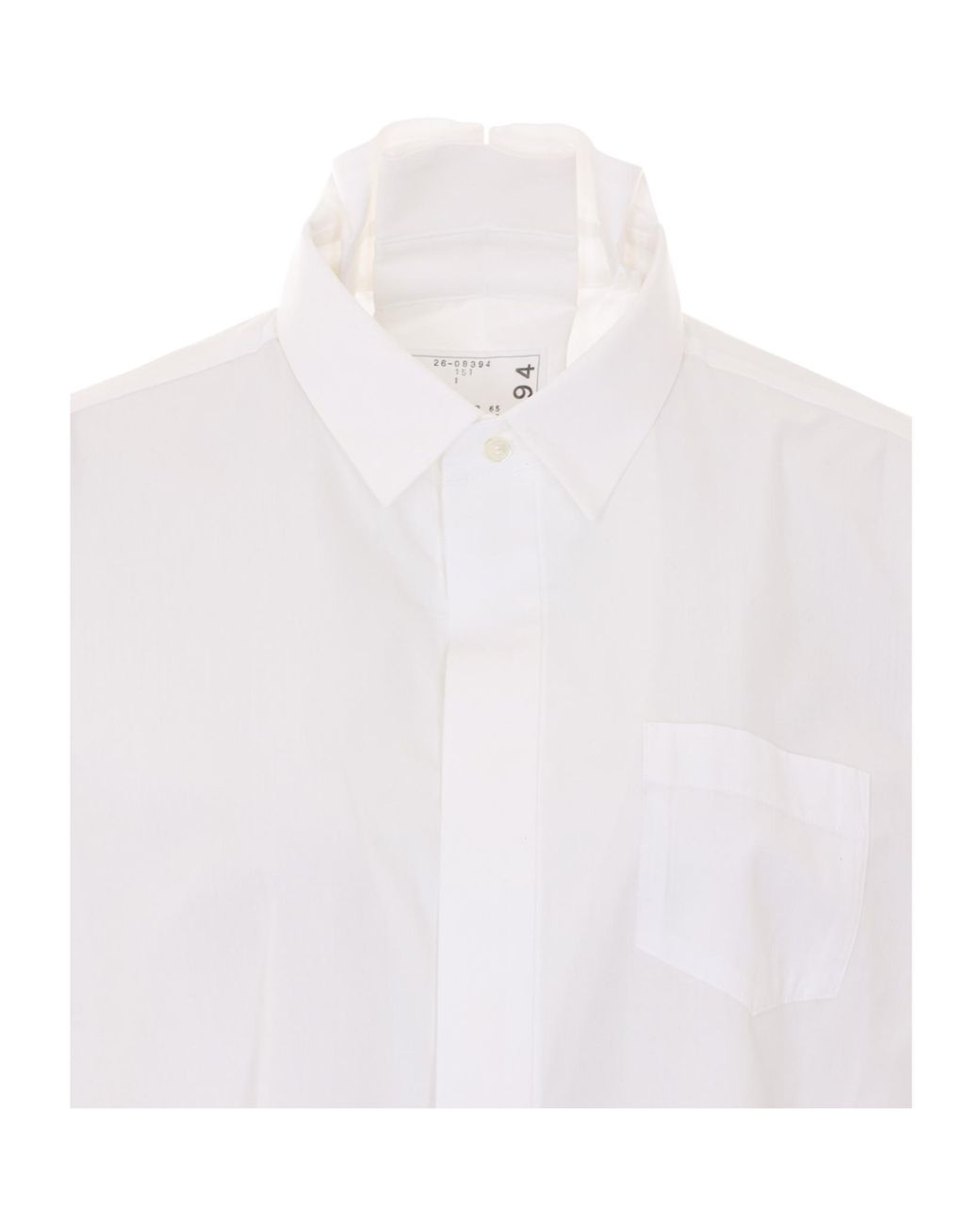 Sacai White Long Sleeve Striped Shirt
