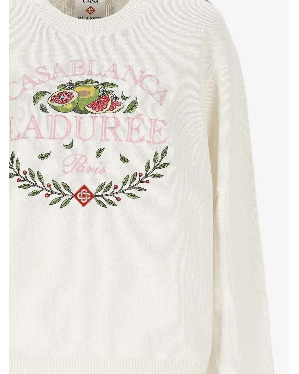 Casablanca White Laduree Crew Neck Jumper for men