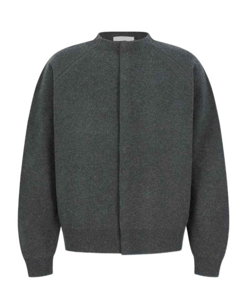 Amomento Gray Rounded Sleeve Cardigan for men