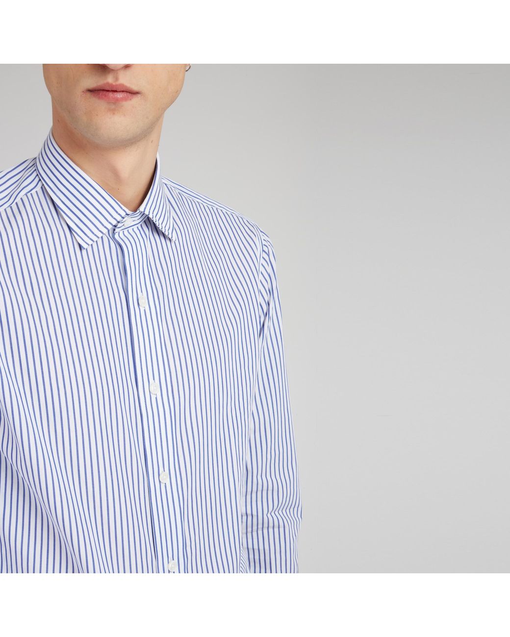 Salvatore Piccolo White Striped Long-Sleeved Shirt for men