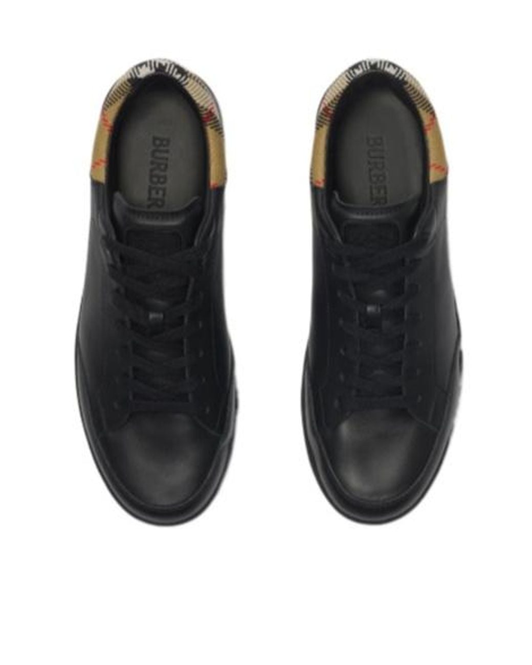 Burberry Black Apos;S Set Leather & Check Low-Top Sneakers for men