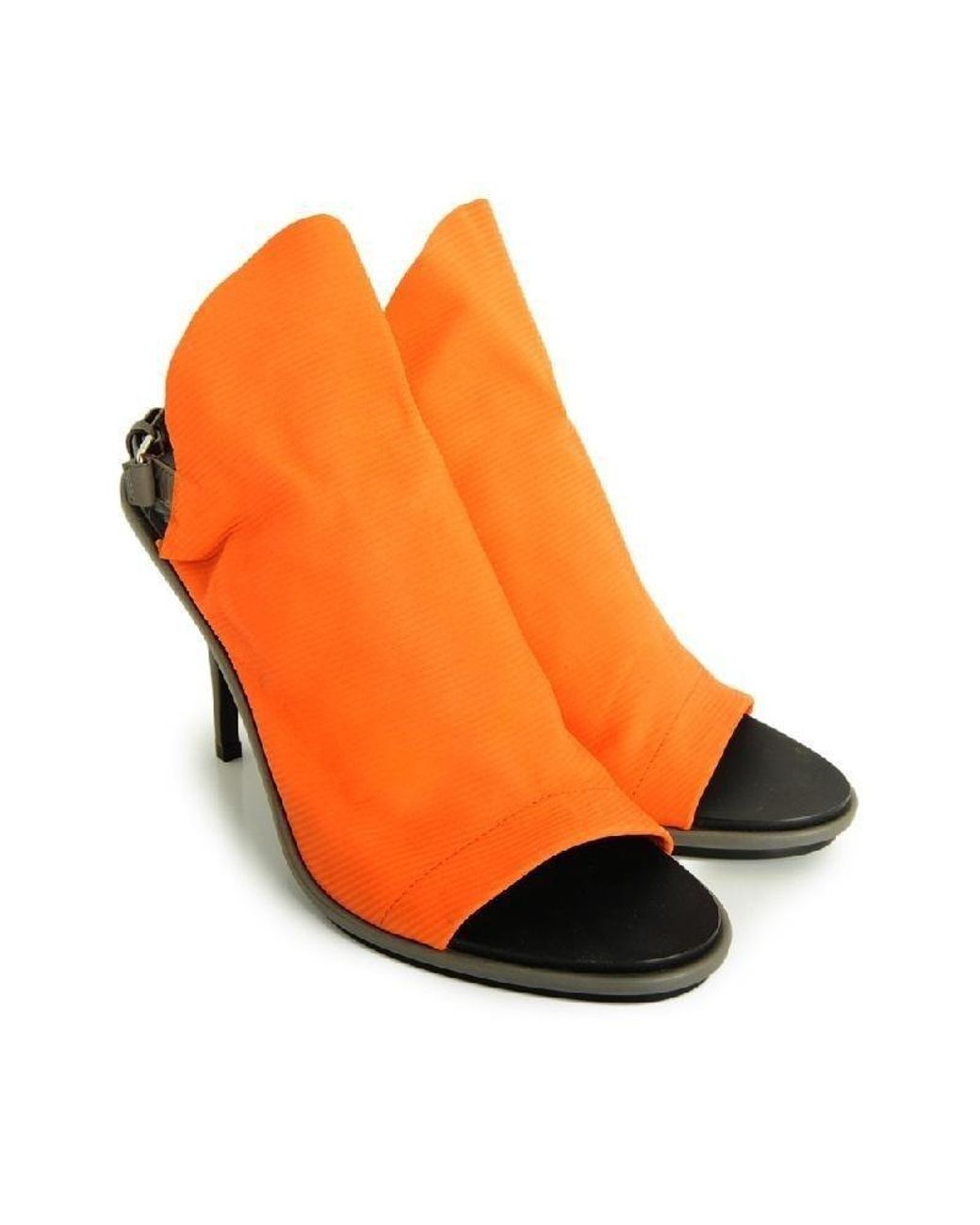 Balenciaga Orange Logo High-Heeled Sandals