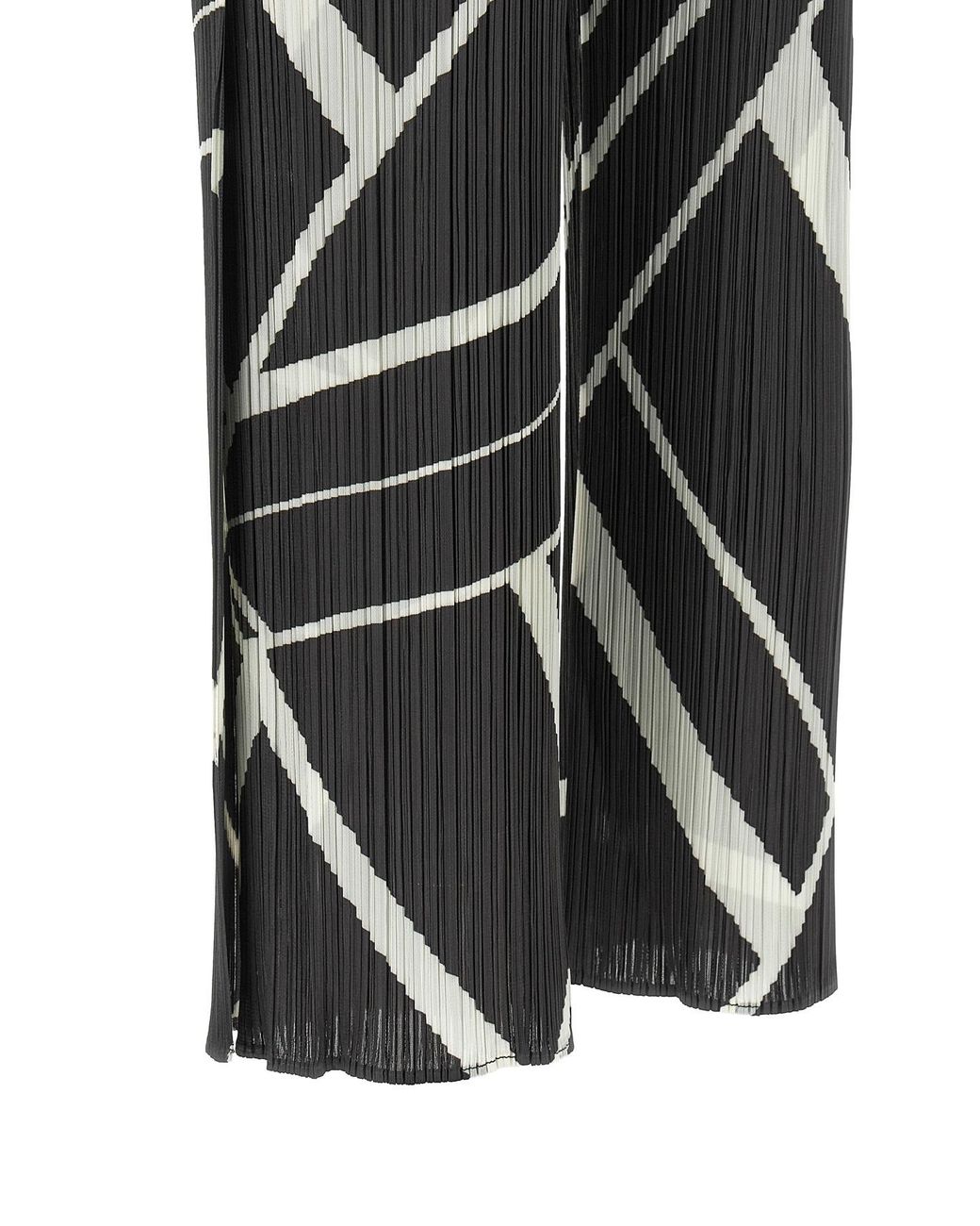 Pleats Please Issey Miyake Gray Fold Line Pleated Pants