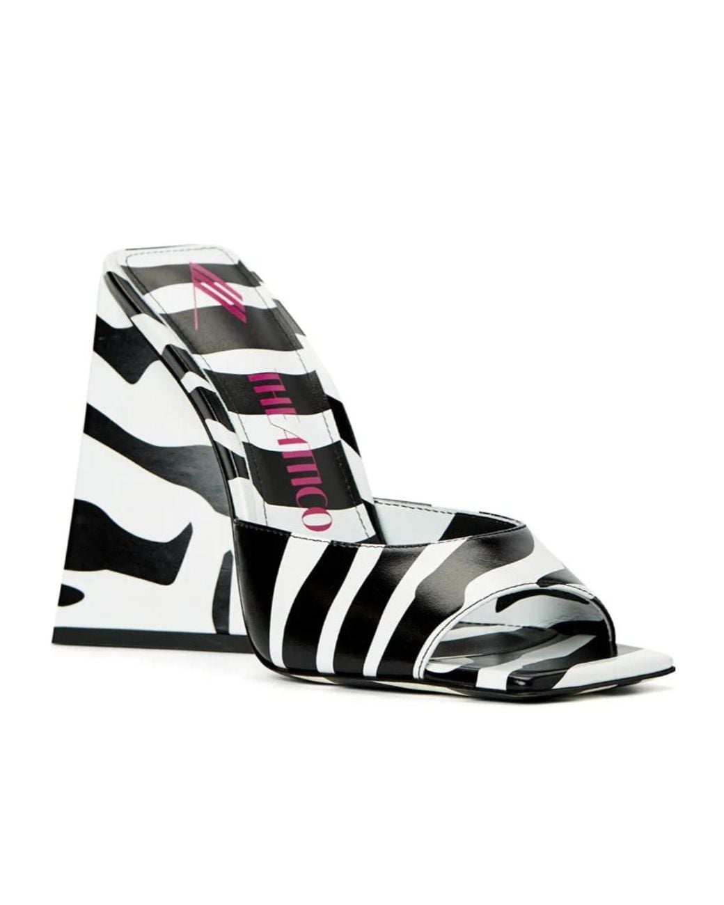 The Attico Black Devon Zebra-Print 115Mm Mules