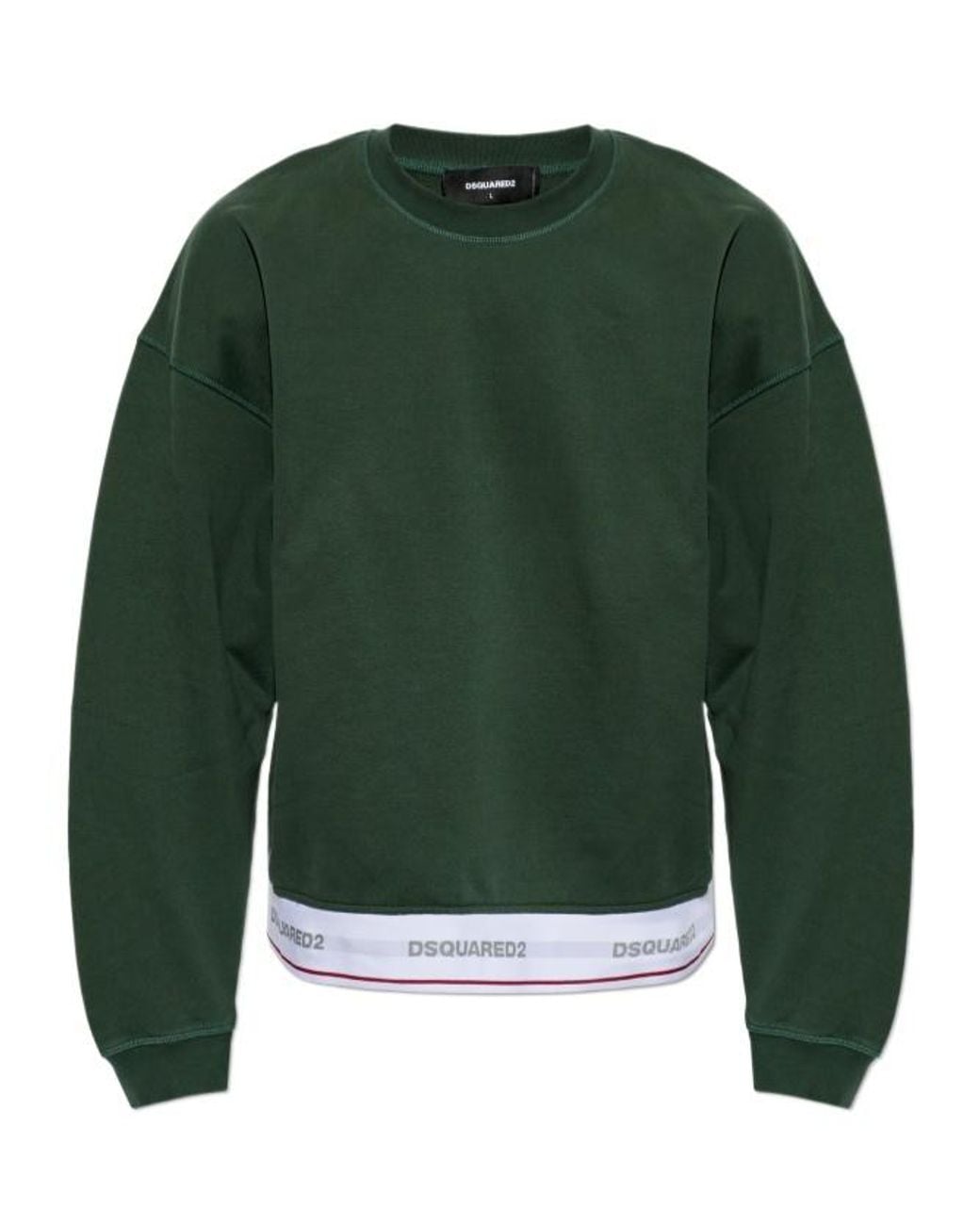 DSquared² Green Logo Trim Sweatshirt for men