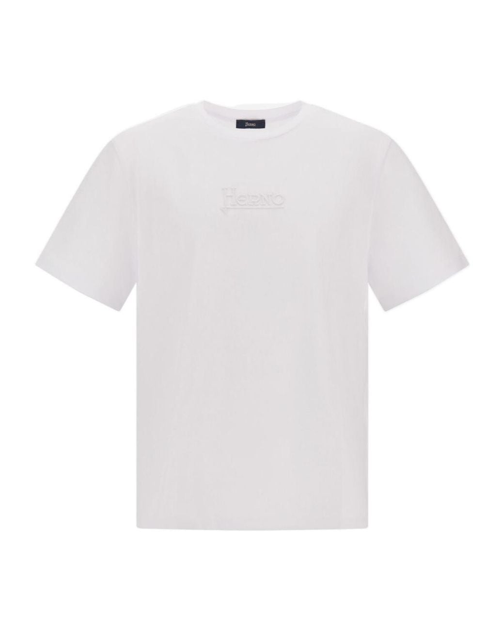 Herno White Logo-Embroidered Crewneck T-Shirt for men