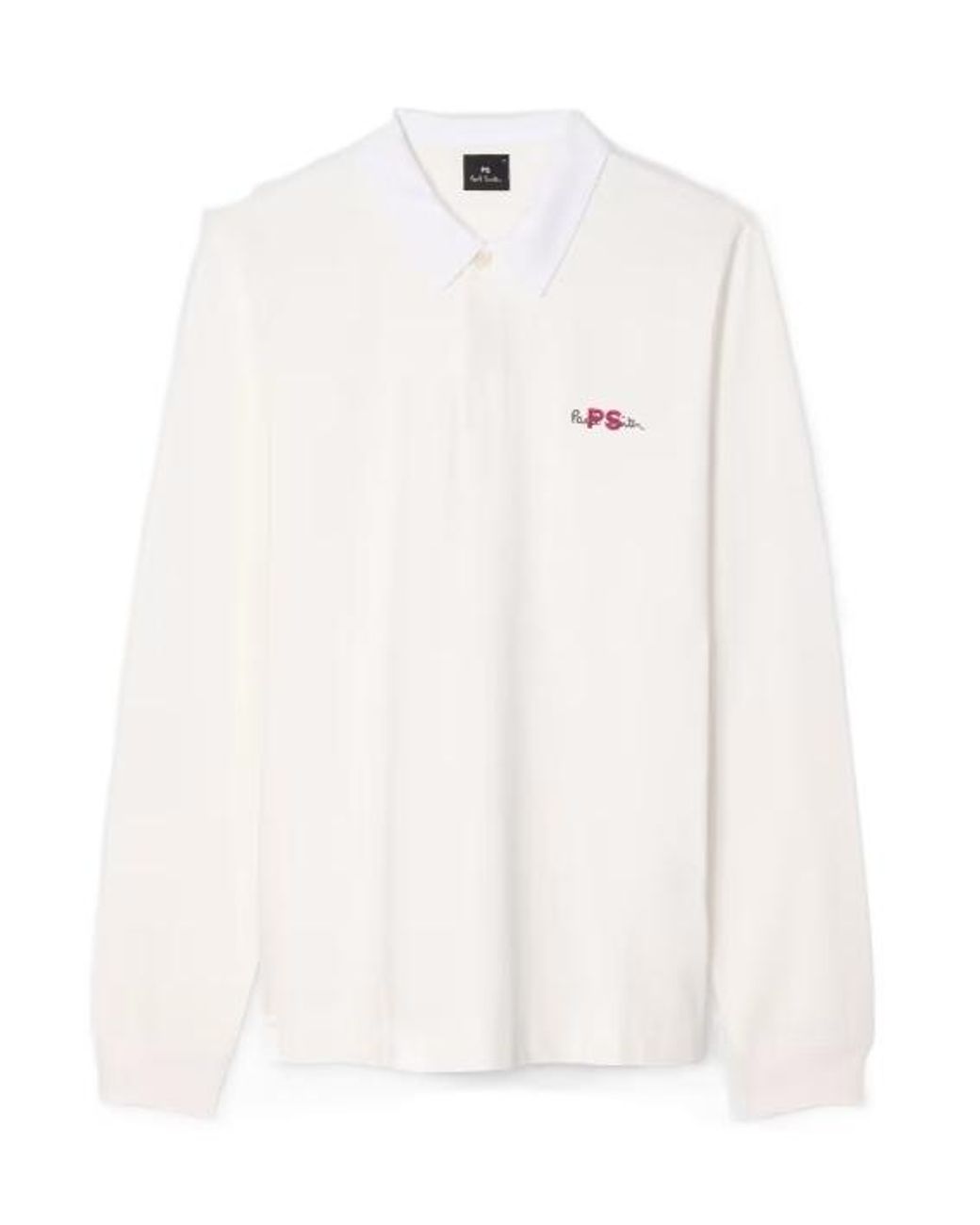 Paul Smith White Long Sleeve Polo Shirt for men