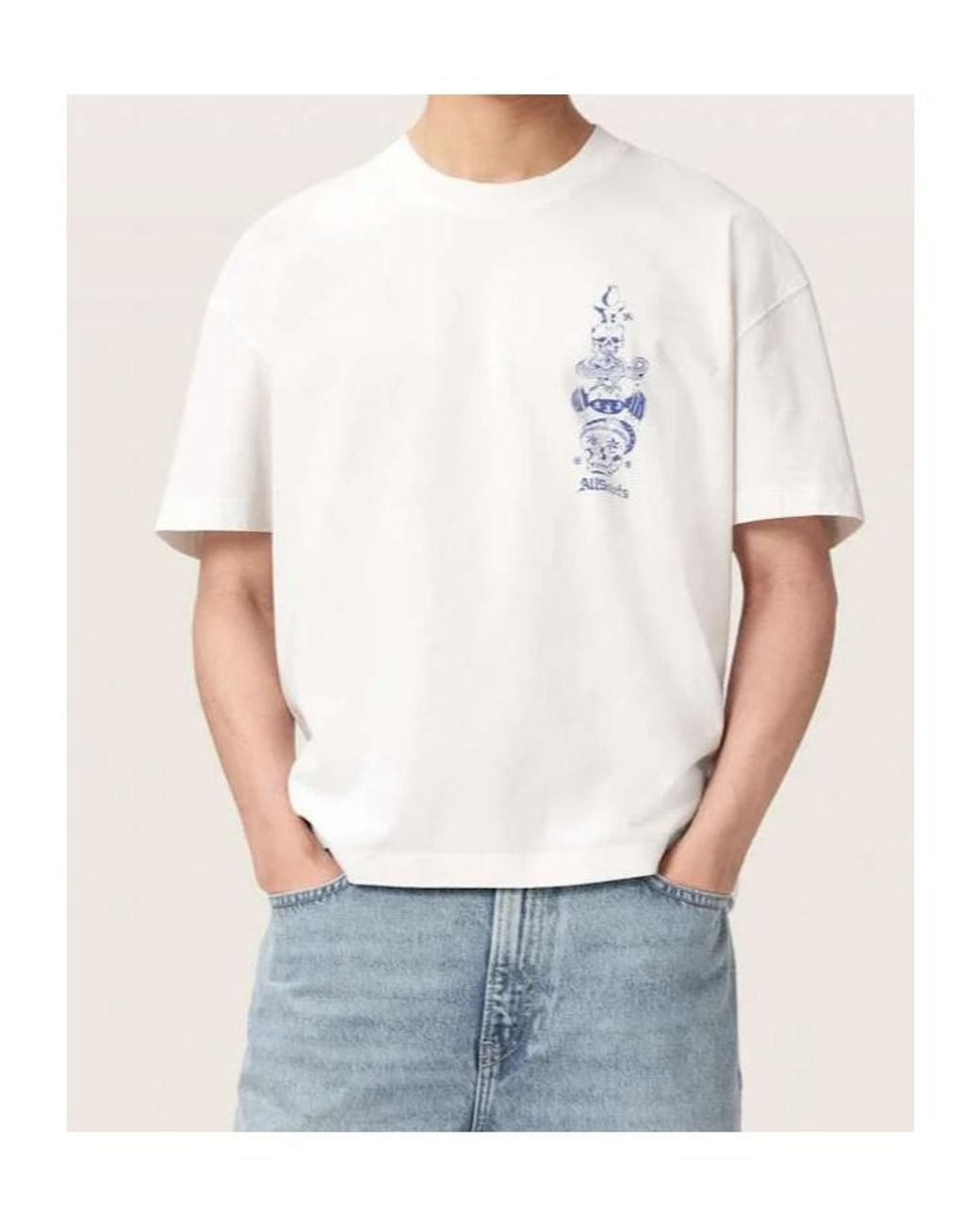 AllSaints White Short-Sleeved T-Shirt for men