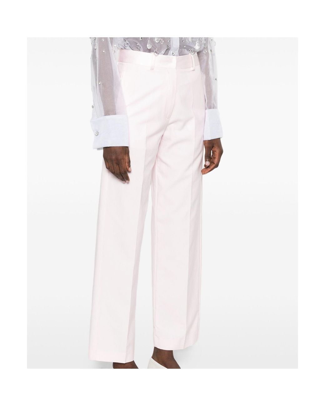 Forte_forte Pink Casual Trousers With Belt Loops