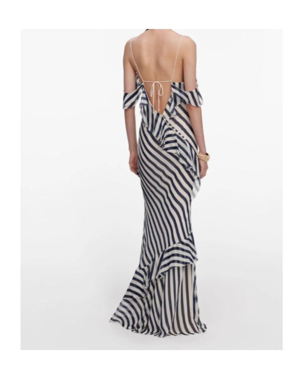 Self-Portrait Multicolor Stripe Georgette Maxi Dress