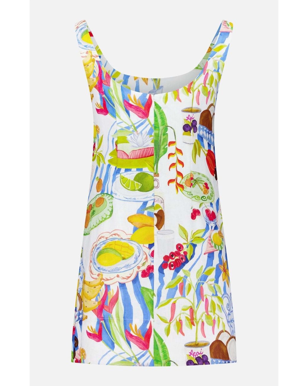 Farm Rio White Patterned Dress