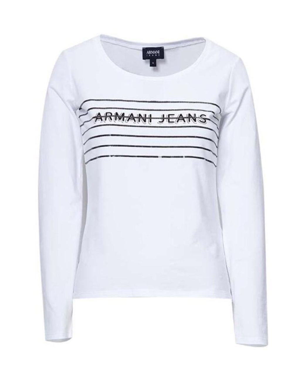 Armani Jeans White Printed Logo T-Shirt