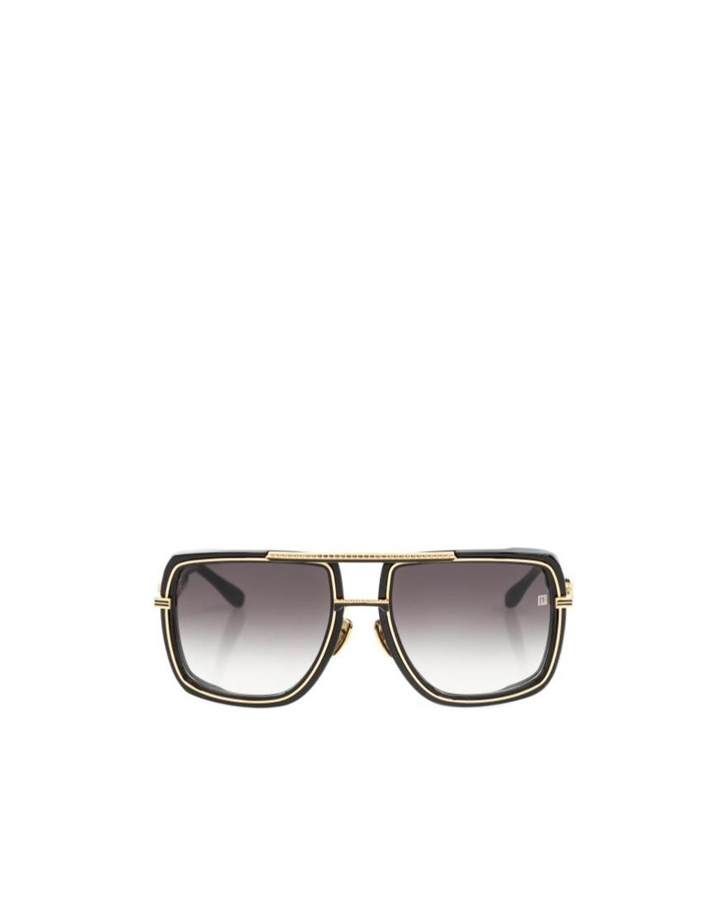 Balmain Metallic Eyewear Soldier Square Frame Sunglasses for men