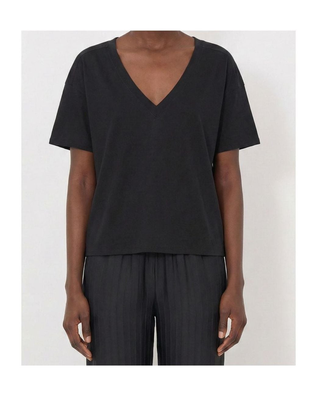 Loulou de Saison Black Faaa Lds V Neck T-Shirt