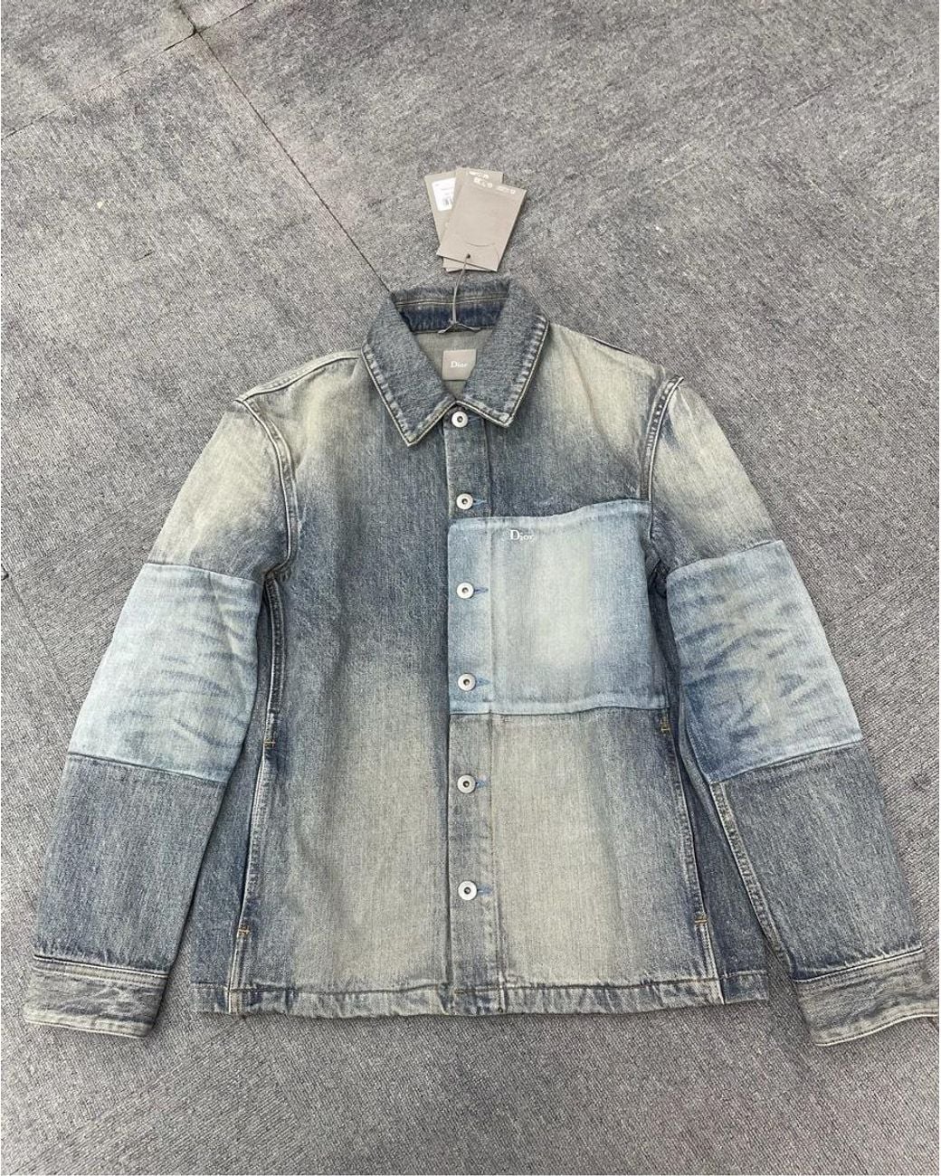 Dior Blue Homme Patchwork Effect Overshirt for men