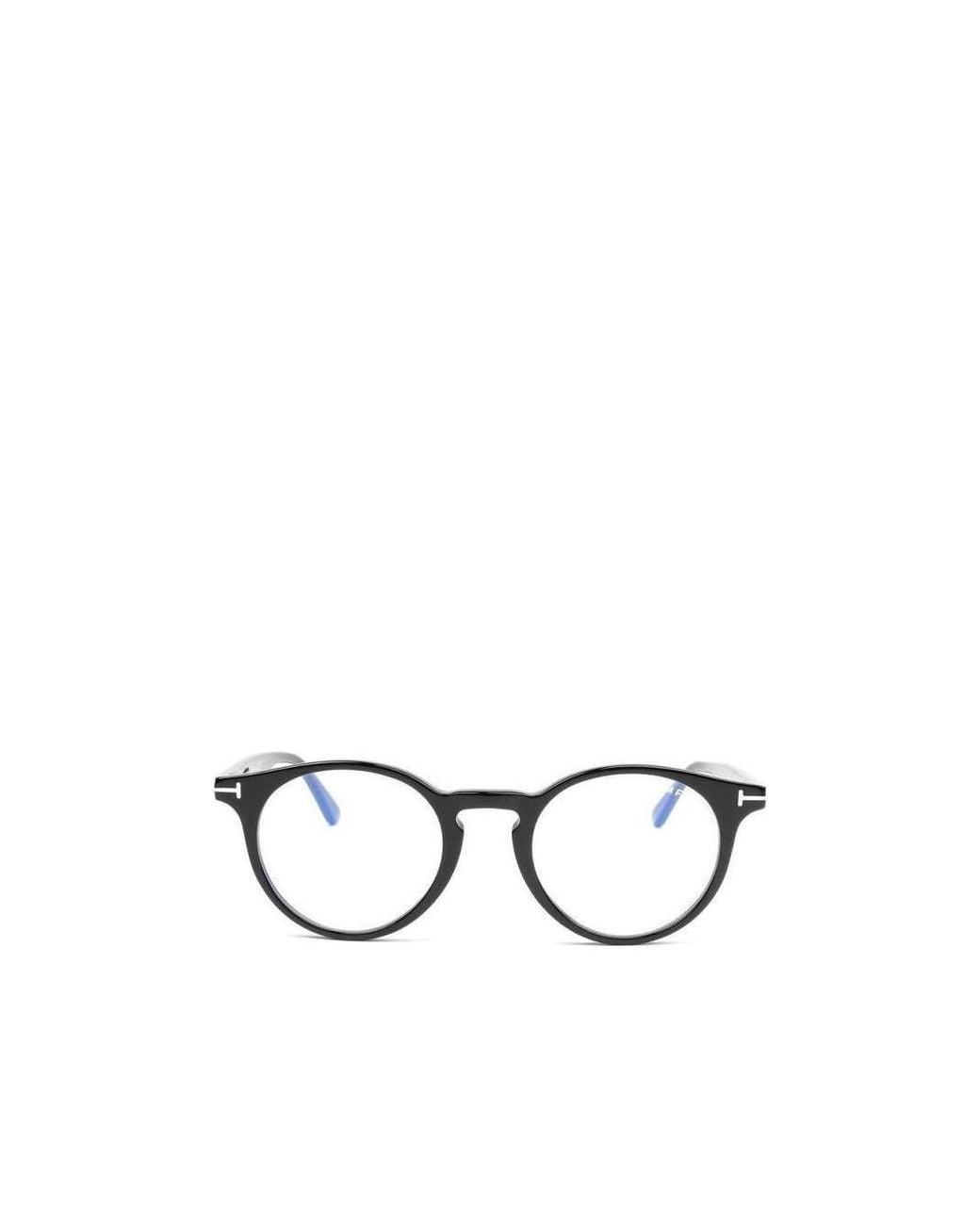 Tom Ford White Eyewear Round Frame Glasses for men