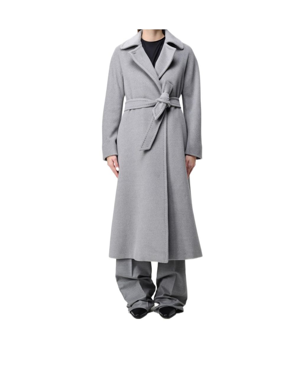 Max Mara Gray Long-Sleeved Coat