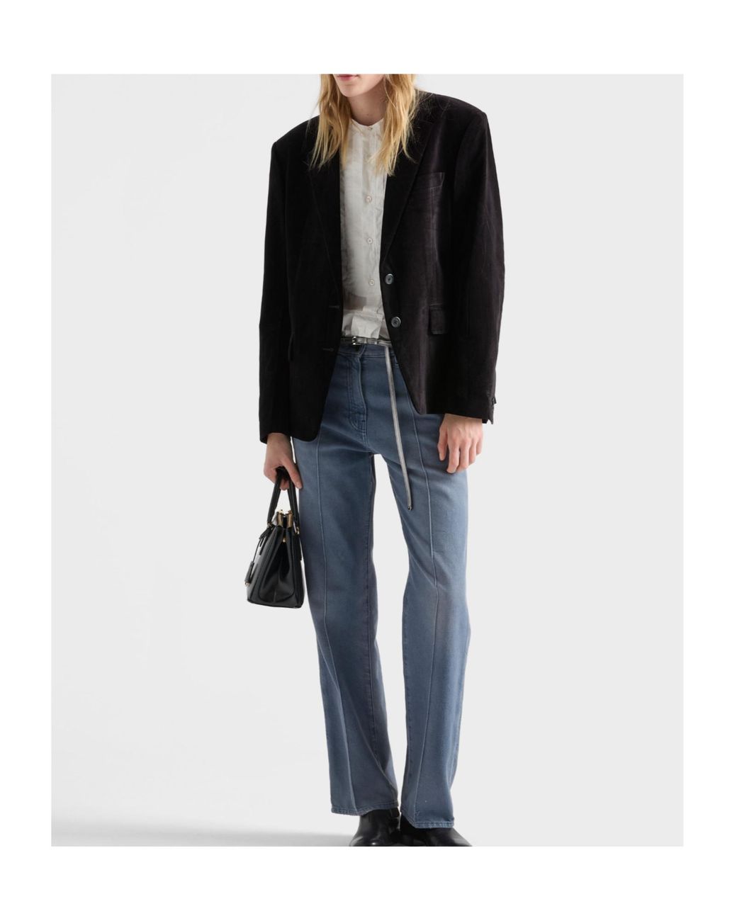 Prada Blue Logo-Patch Denim Jeans