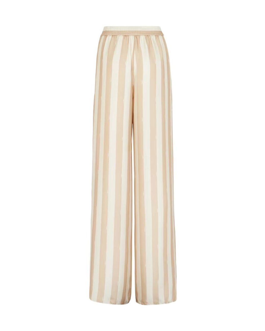 Fendi Natural Striped Wide-Leg Pants