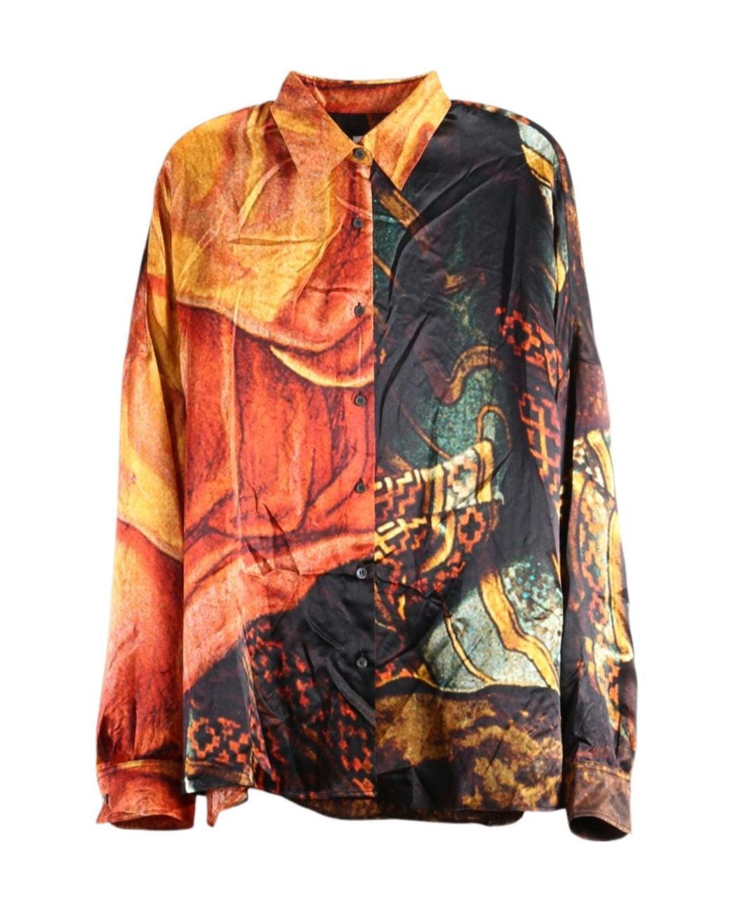 Dries Van Noten Orange Long-Sleeved Shirt