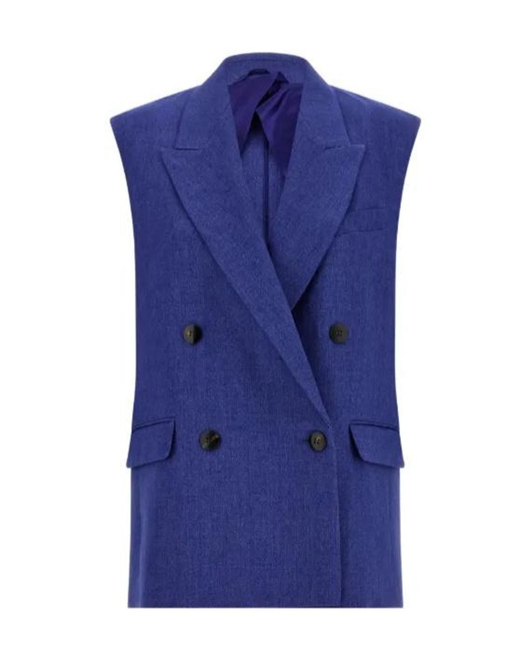 Max Mara Blue Studio Aia Double-Breasted Gilet