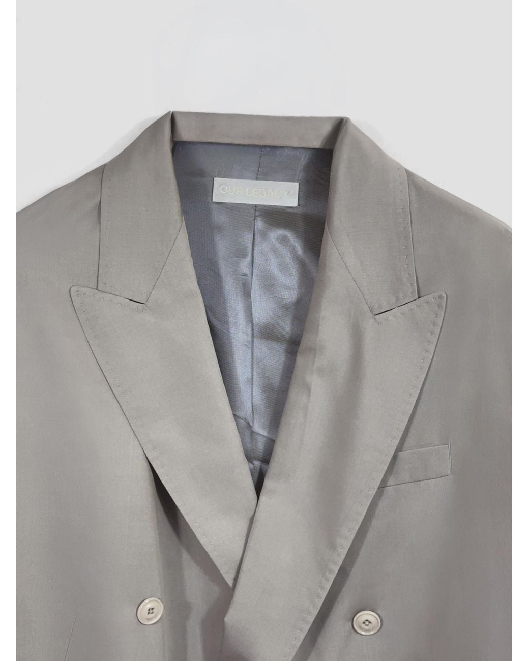 Our Legacy Gray Double-Breasted Suit Jacket for men