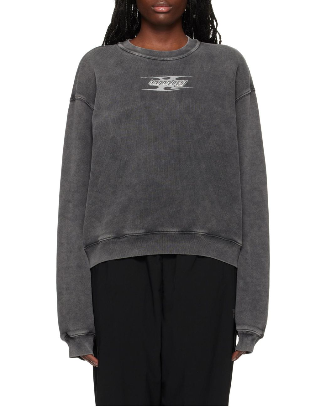 Alexander Wang Gray T By Blade Logo-Embossed Sweatshirt