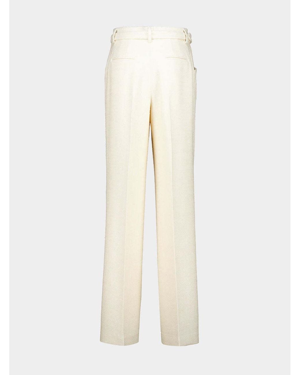 Gabriela Hearst White Norman Pleated Tailored Trousers