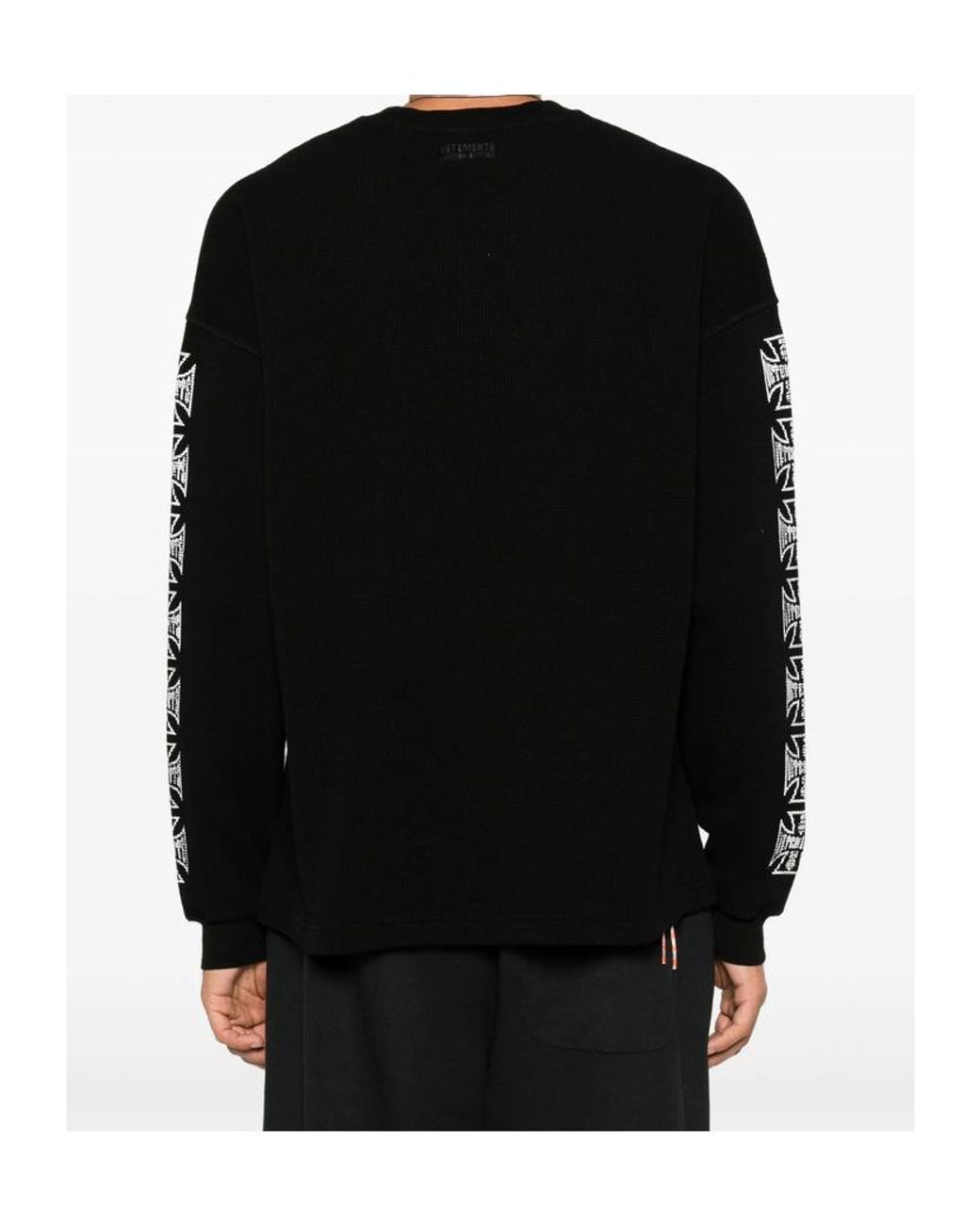 Vetements Black Logo Tape Sweatshirt for men