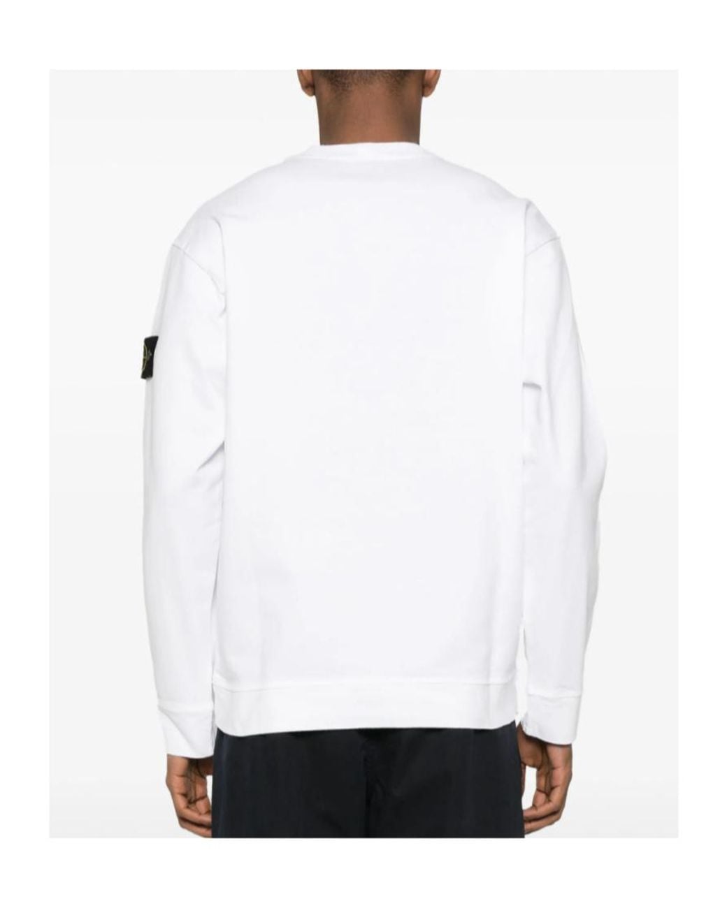 Stone Island White Compass Cotton Sweatshirt for men
