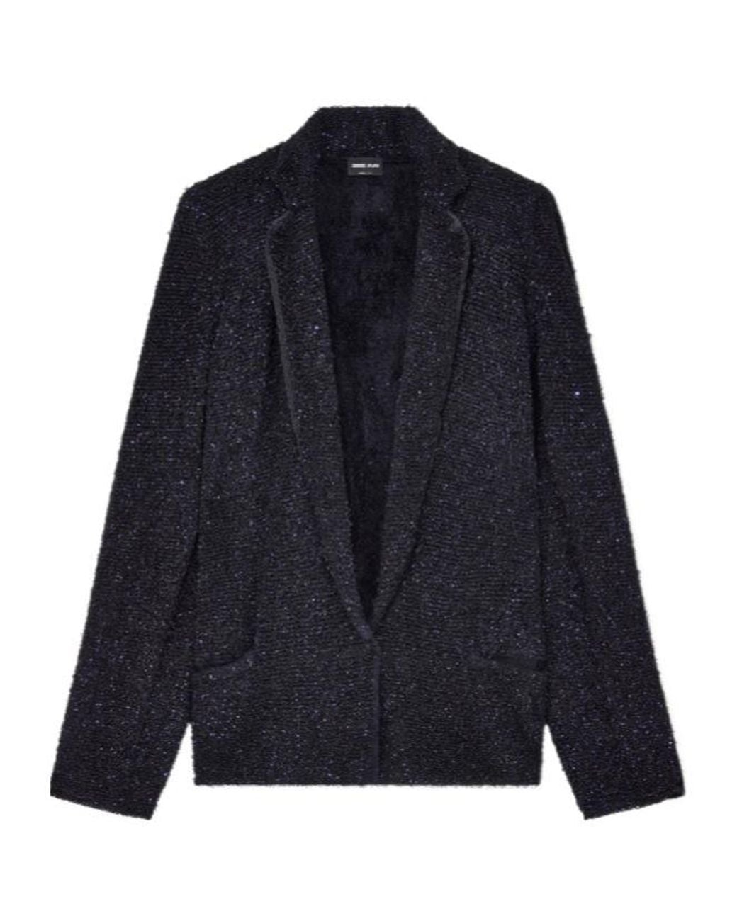 Giorgio Armani Blue Single-Breasted Viscose Blazer With Metallic Fiber