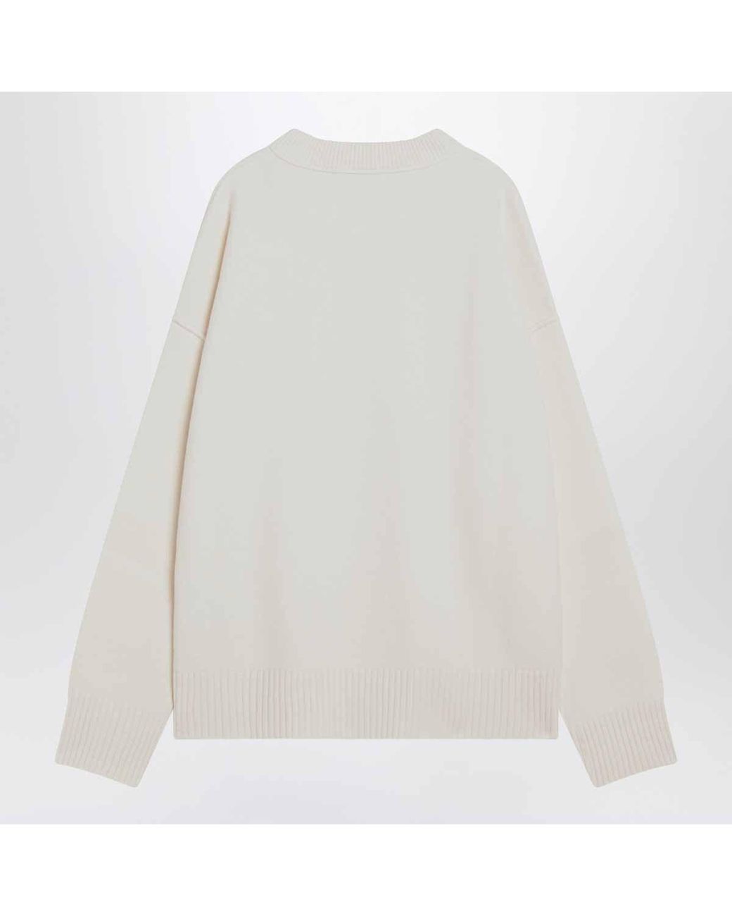 AMI White Ami De Coeur Crewneck Knitted Jumper for men