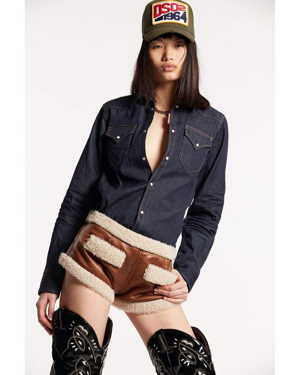 DSquared² Brown Side-Zip Shorts