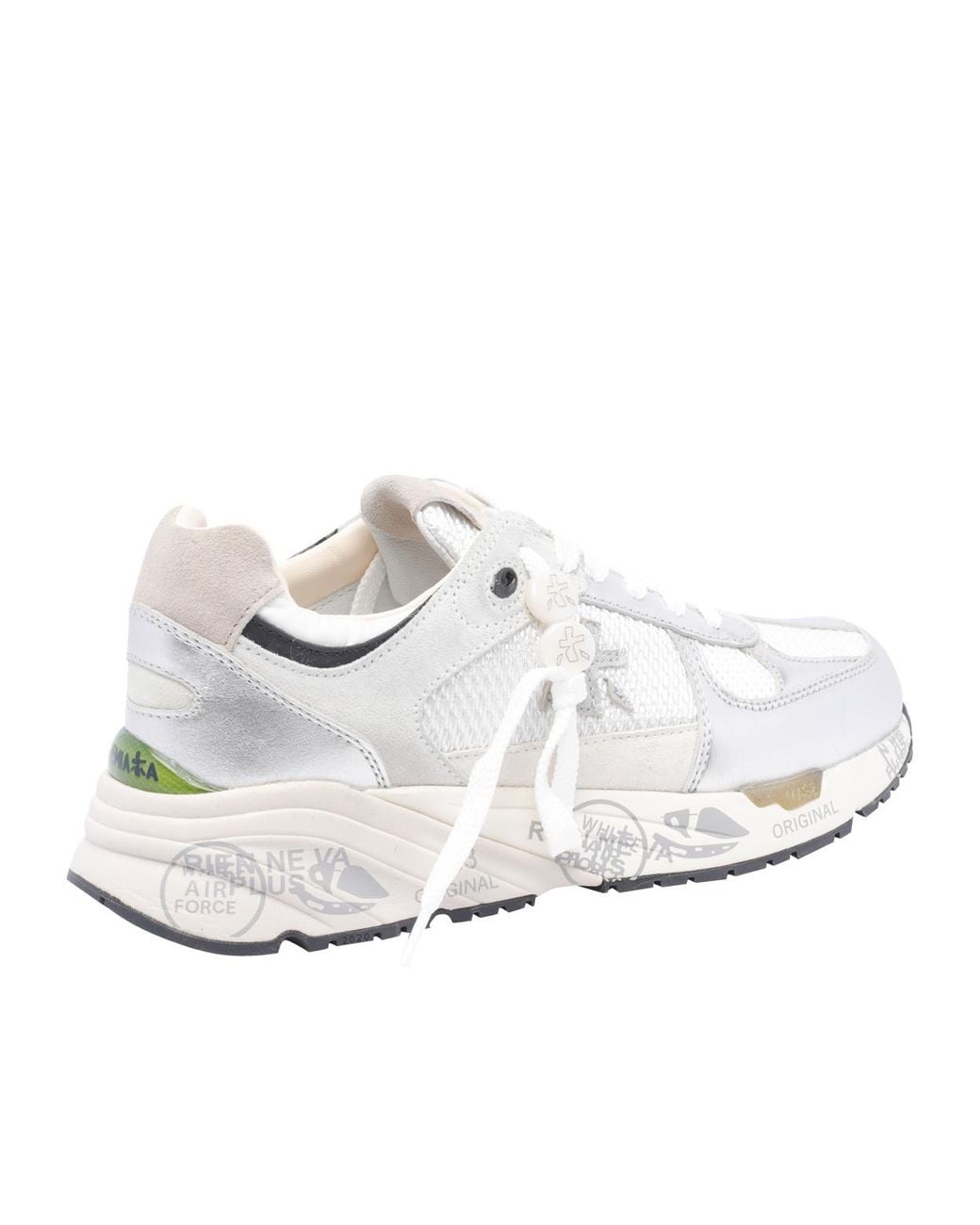 Premiata White Lace-Up Low-Cut Casual Shoes