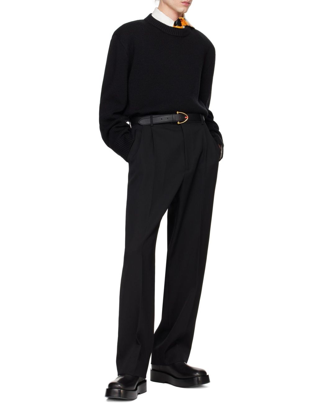 スラックス BOTTEGA VENETA Men Straight Pants 804757V3PH0 1000 black Trousers BOTTEGA VENETA Men Tg. 48 IT 804757V3PH0 1000 BLACK