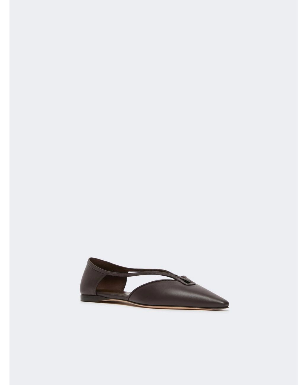 Max Mara Brown Nappa Leather Ballet Flats