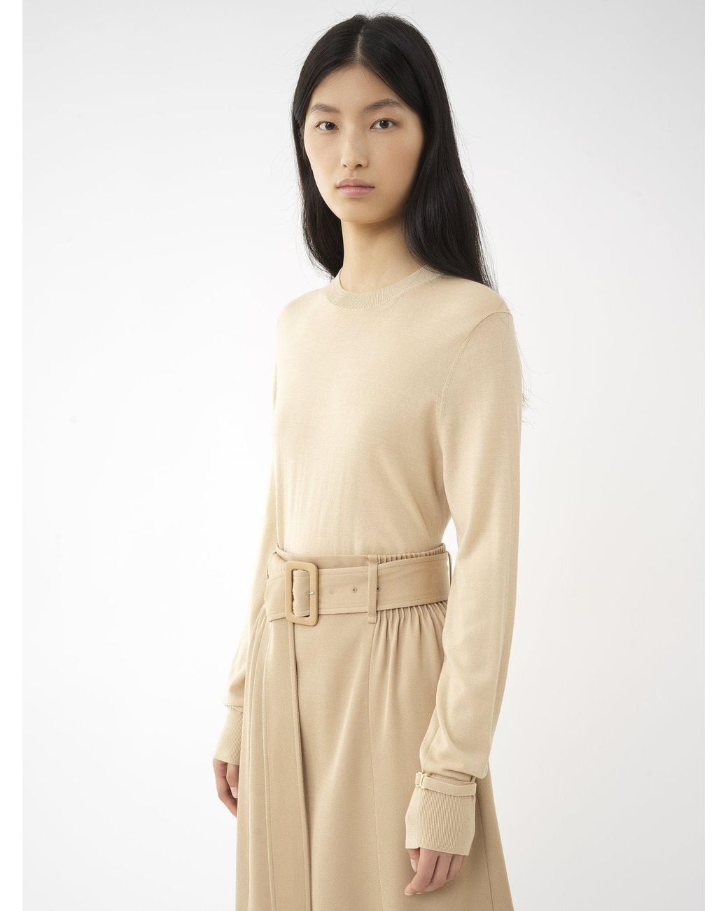 Chloé Natural Chloé Crewneck Knitted Jumper