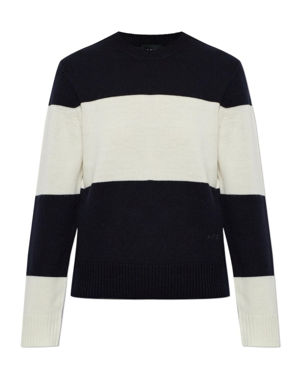 A.P.C. Black Amelle Striped Knitted Sweater
