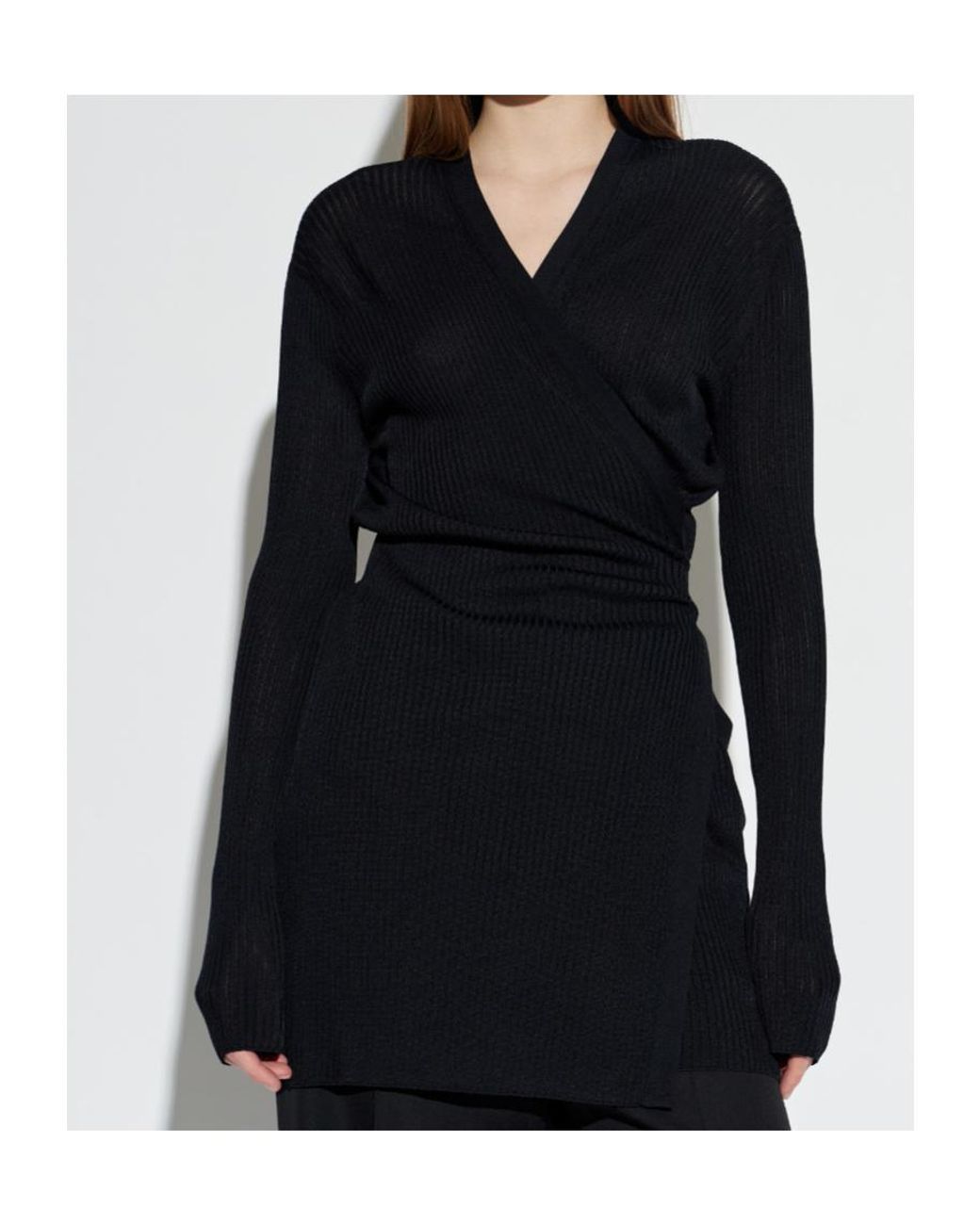 Balenciaga Black Wrap Tie Cardigan