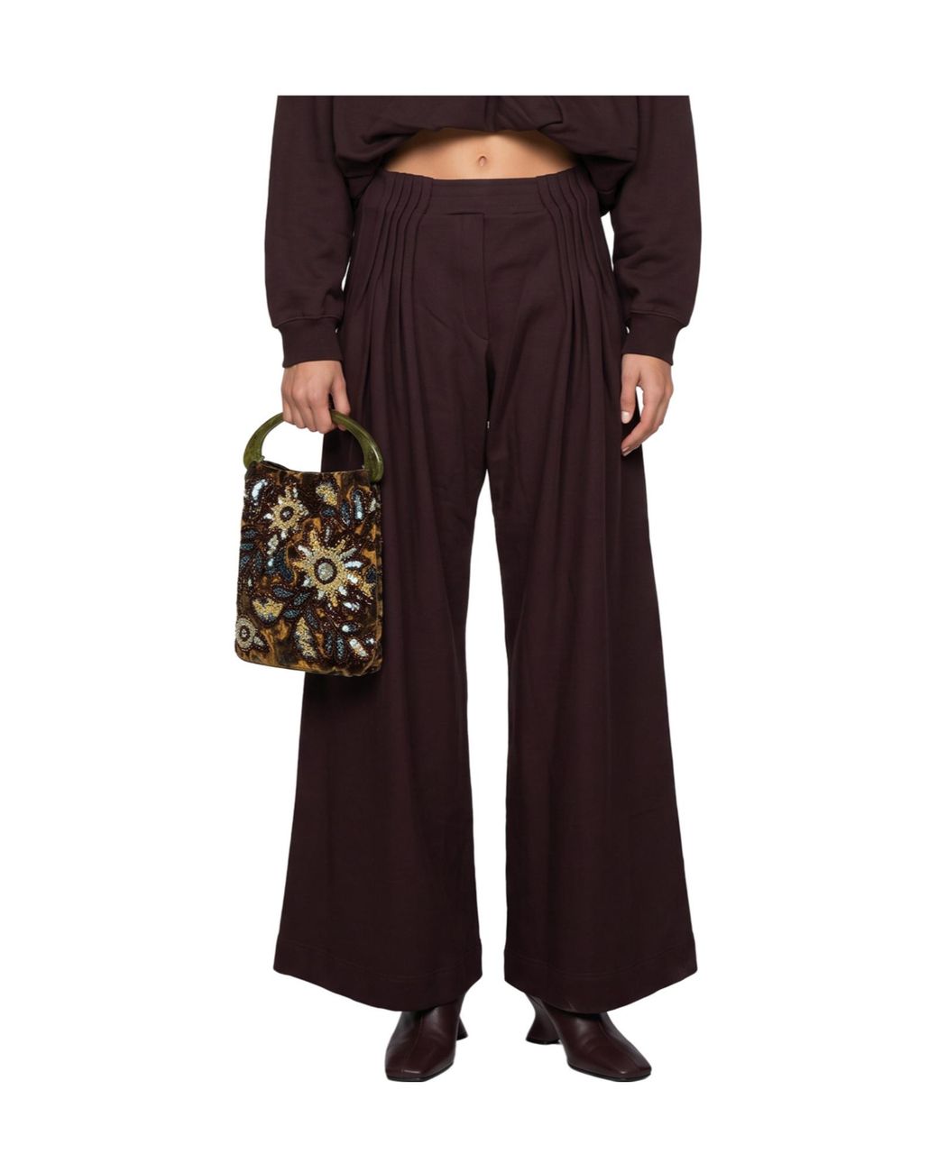 Dries Van Noten Purple Comfortable Loose-Fitting Cotton Pants