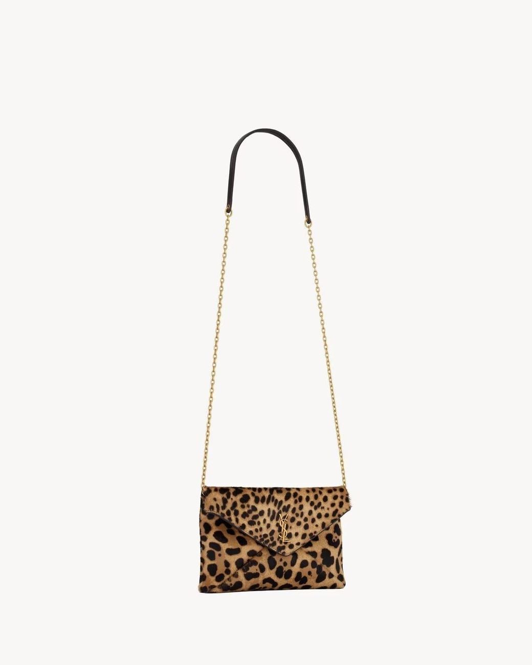 Saint Laurent White Cassandre Small Chain Pouch