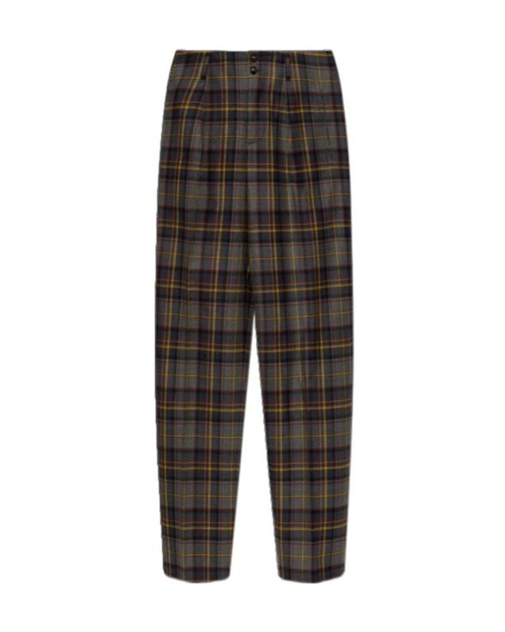 Etro Black Checked Pleated Pants