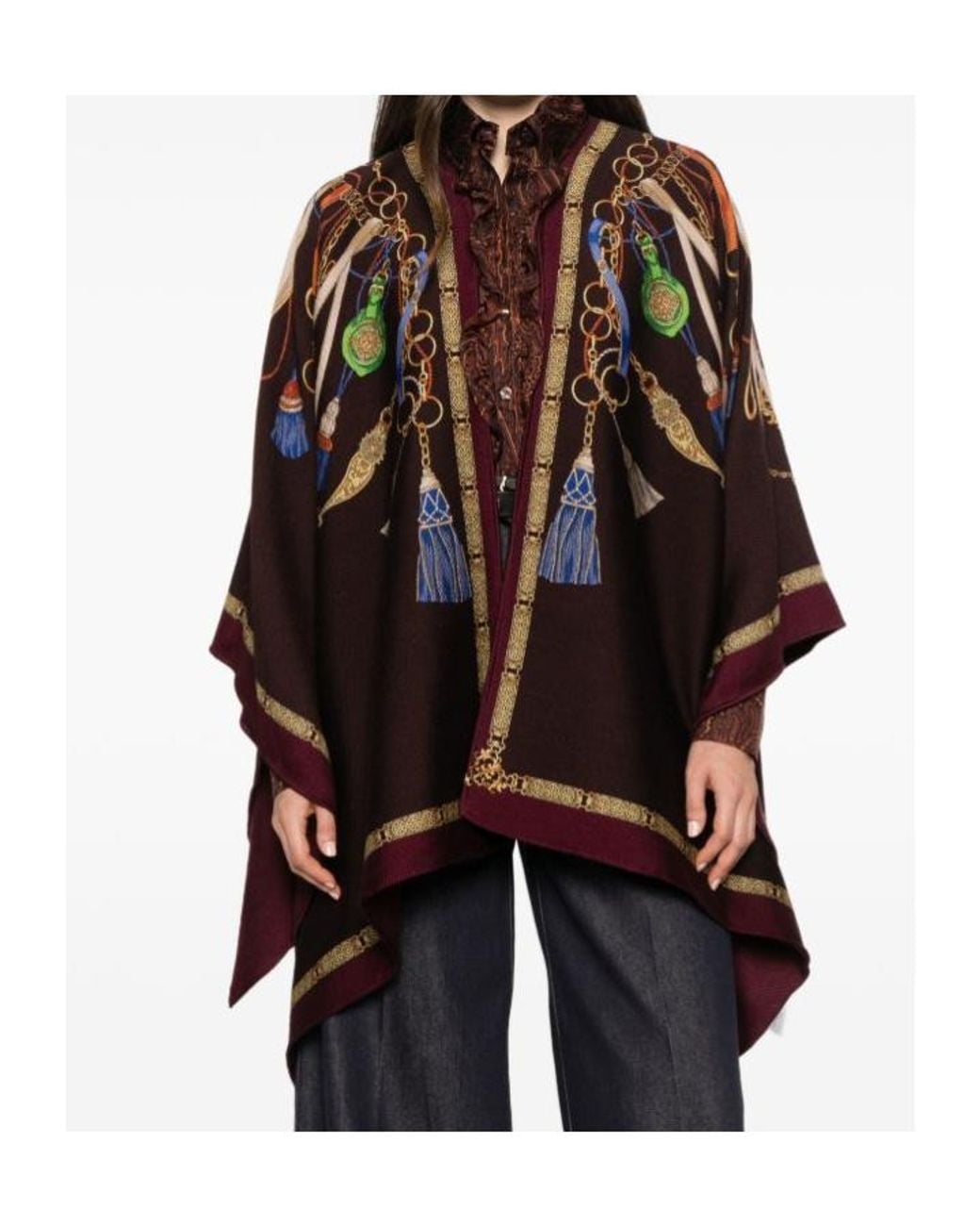 Etro Purple Printed Cape
