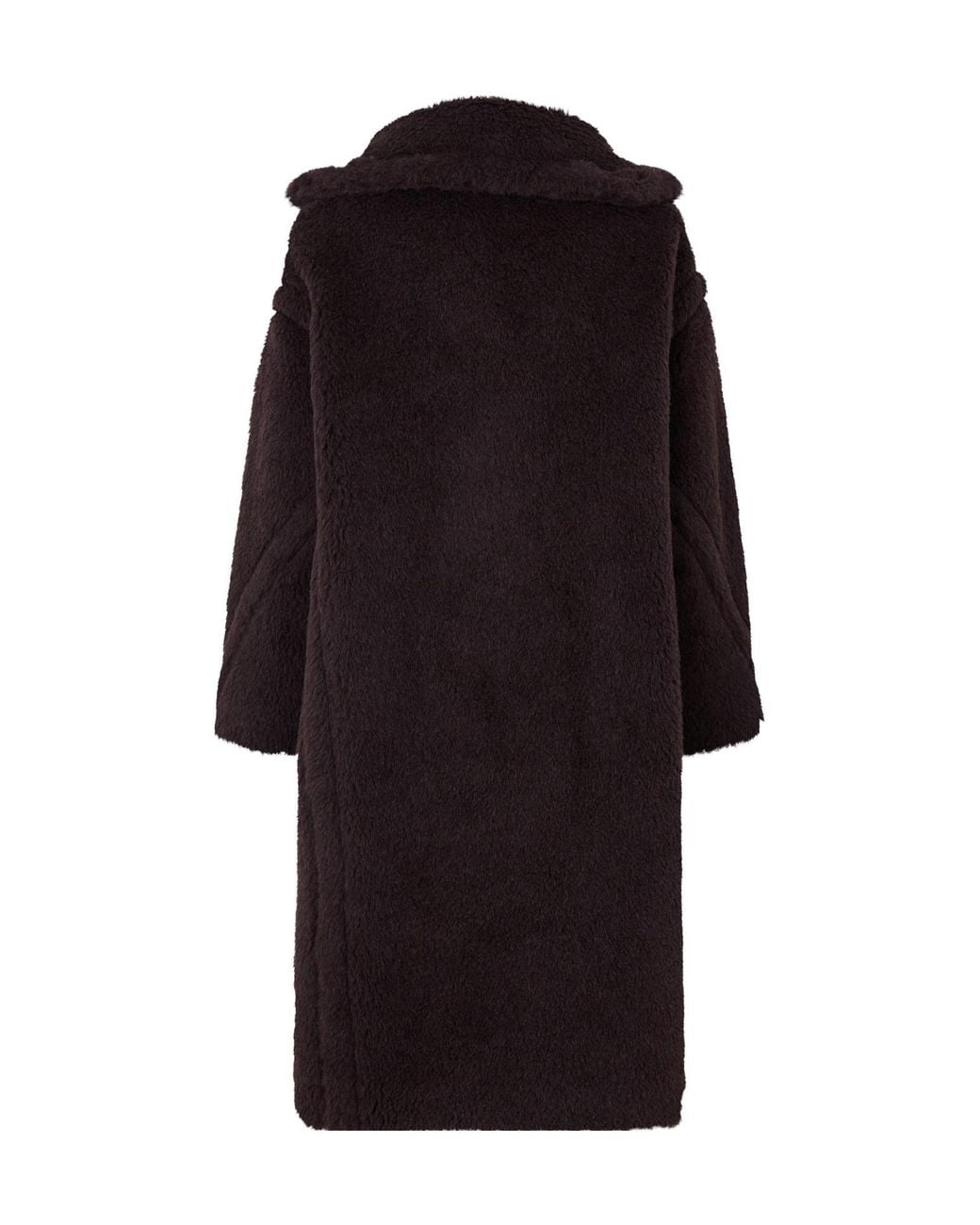 Max Mara Black Teddy Fabric Long Coat