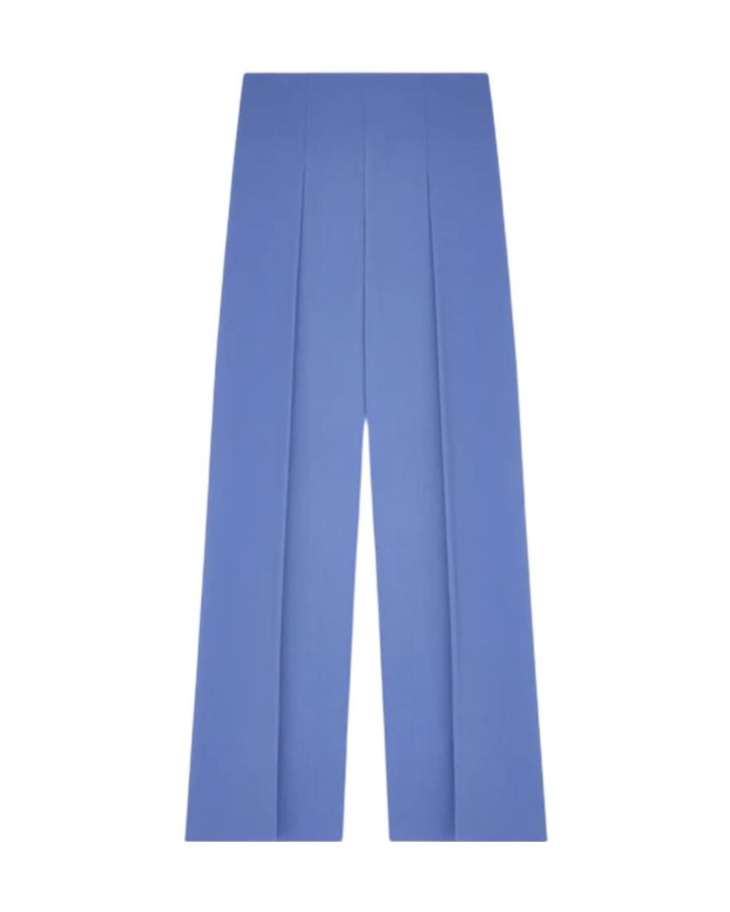 Emporio Armani Blue High-Waisted Wide-Leg Pants With Back Zipper