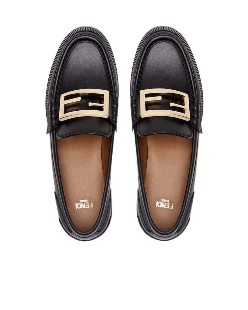 Fendi Black Baguette Slip-On Loafers