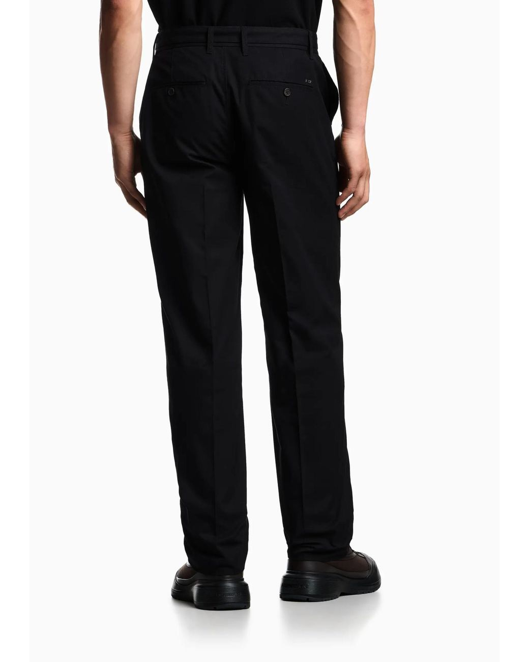 Emporio Armani Black Straight-Leg Pants for men