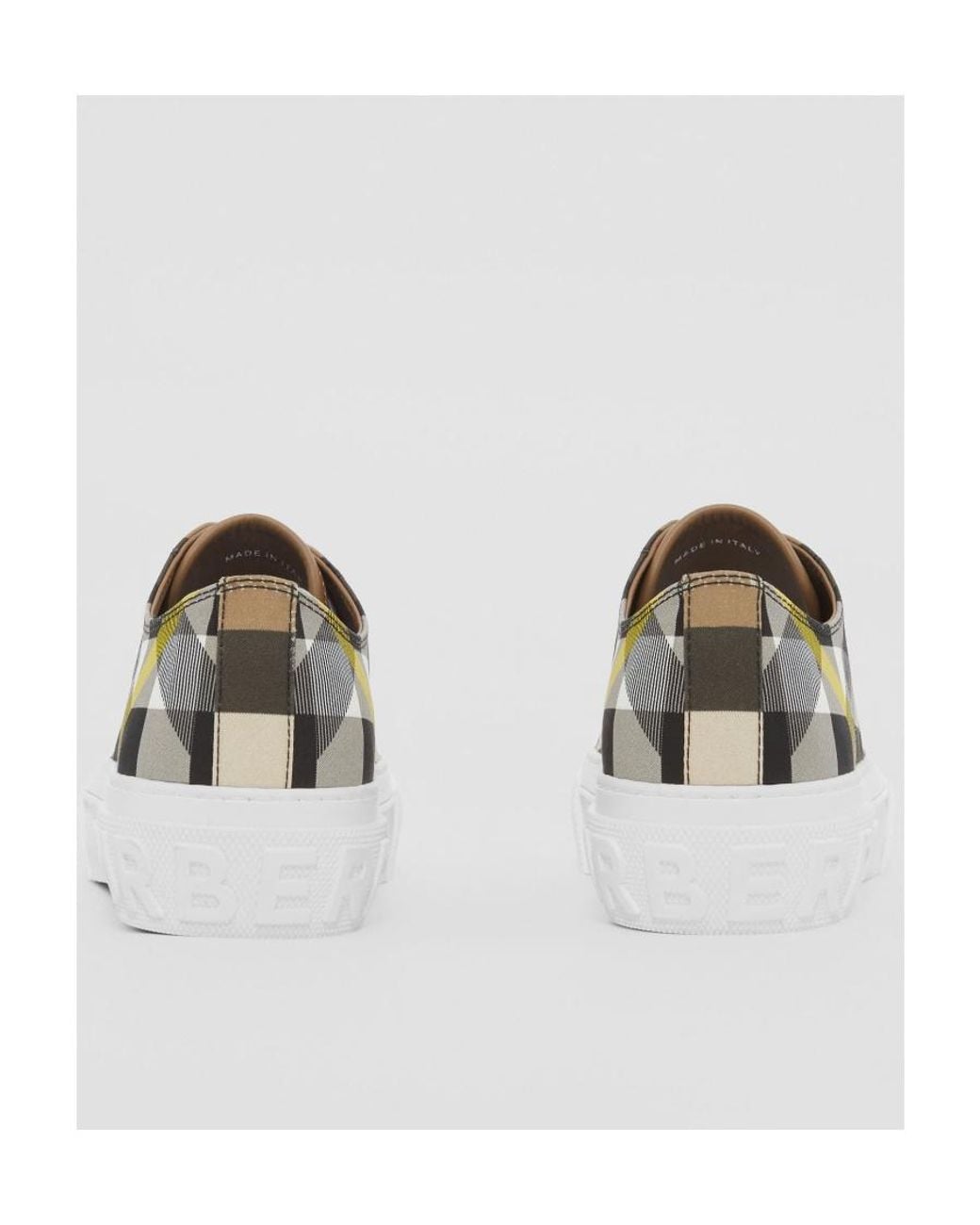 Burberry Multicolor Check-Printed Lace-Up Sneakers