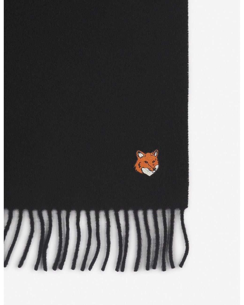 Maison Kitsuné Black Maison Kitsuné Fox Head Scarf for men